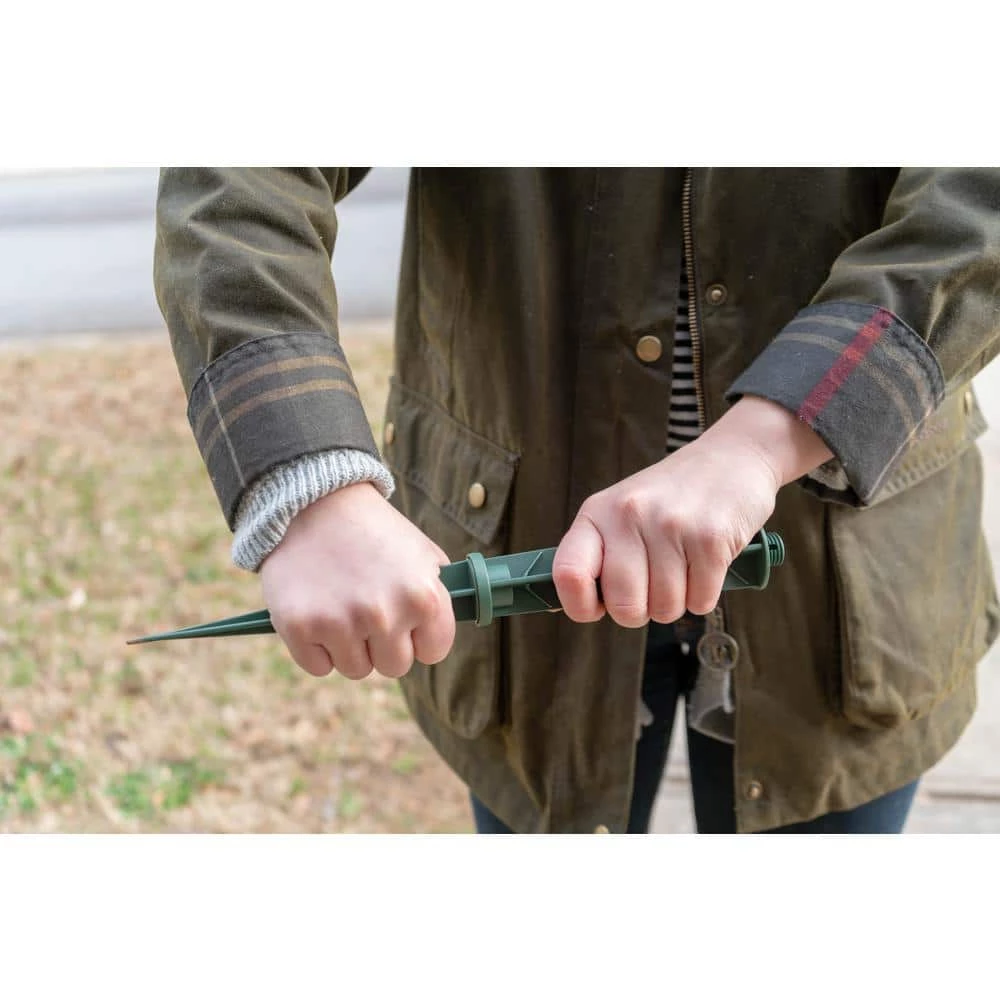 15-Amp Outdoor Plug-In Photocell Light Sensor 3-Outlet Yard Stake Timer with 6 ft. Cord, Green by Woods - Image 2