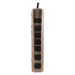 4 ft. 6-Outlet Designer Surge Protector in Oil Rubbed Bronze