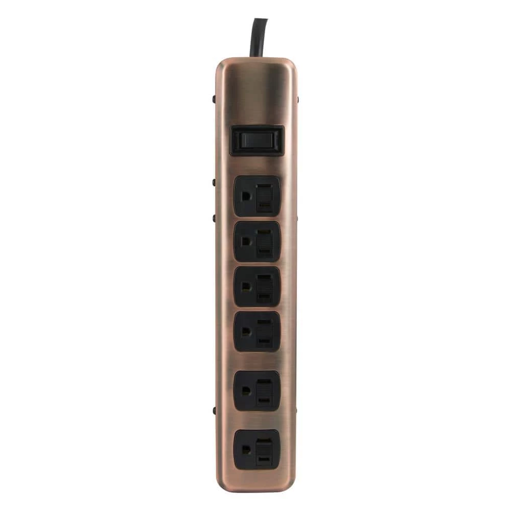 4 ft. 6-Outlet Designer Surge Protector in Oil Rubbed Bronze 1 4 ft. 6-Outlet Designer Surge Protector in Oil Rubbed Bronze