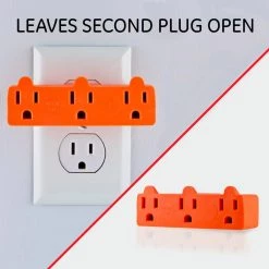 Heavy-Duty 3-Outlet Grounded Tap Adapter Plug, Orange (5-Pack) -Home Electronics Shop orange ge electrical outlets receptacles 50909 44 1000