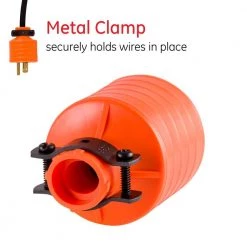 15 Amp Heavy Duty Plug Grounded with Black Metal Clamp, Orange -Home Electronics Shop orange ge electrical plugs connectors 18191 1f 1000