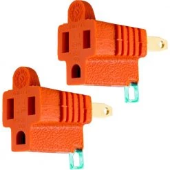 Polarized Grounding 2-Prong Adapter, Orange, (20-Pack) -Home Electronics Shop orange ge plug adapters 46851 1f 1000