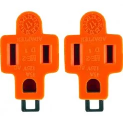 Polarized Grounding 2-Prong Adapter, Orange, (20-Pack) -Home Electronics Shop orange ge plug adapters 46851 44 1000