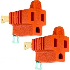 Polarized Grounding 2-Prong Adapter, Orange, (20-Pack) -Home Electronics Shop orange ge plug adapters 46851 4f 1000