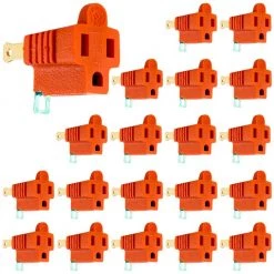 Polarized Grounding 2-Prong Adapter, Orange, (20-Pack)