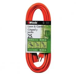 25 ft. 16/3 SJTW Outdoor Medium-Duty Extension Cord, Orange by Woods
