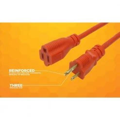 25 ft. 16/3 SJTW Outdoor Medium-Duty Extension Cord, Orange by Woods -Home Electronics Shop orange woods general purpose cords 267 a0 1000
