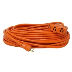 50 ft. 12/3 SJTW Muilt-Outlet (3) Heavy-Duty Extension Cord by Woods -Home Electronics Shop orange woods general purpose cords 819 4f 1000