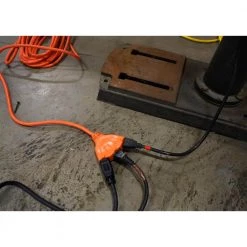 100 ft. 14/3 SJTW Multi-Outlet (3) Medium-Duty Extension Cord by Woods 9 100 ft. 14/3 SJTW Multi-Outlet (3) Medium-Duty Extension Cord by Woods -Home Electronics Shop orange woods general purpose cords 827 1f 1000