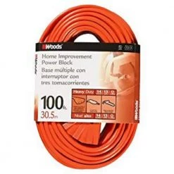 100 ft. 14/3 SJTW Multi-Outlet (3) Medium-Duty Extension Cord by Woods