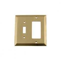 Brass 2-Gang 1-Toggle/1-Decorator/Rocker Wall Plate (1-Pack) by Nostalgic Warehouse