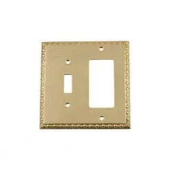 Brass 2-Gang 1-Toggle/1-Decorator/Rocker Wall Plate (1-Pack) by Nostalgic Warehouse