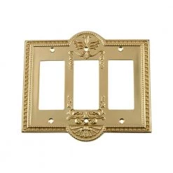 Brass 3-Gang Decorator/Rocker Wall Plate (1-Pack) by Nostalgic Warehouse