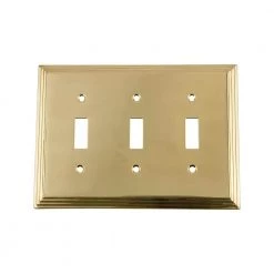 Brass 3-Gang 3-Toggle Wall Plate (1-Pack) by Nostalgic Warehouse