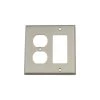 Nickel 2-Gang 1-Decorator/Rocker/1-Duplex Wall Plate (1-Pack) by Nostalgic Warehouse