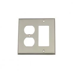 Nickel 2-Gang 1-Decorator/Rocker/1-Duplex Wall Plate (1-Pack) by Nostalgic Warehouse