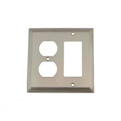 Nickel 2-Gang 1-Decorator/Rocker/1-Duplex Wall Plate (1-Pack) by Nostalgic Warehouse