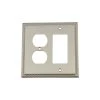 Nickel 2-Gang 1-Decorator/Rocker/1-Duplex Wall Plate (1-Pack) by Nostalgic Warehouse
