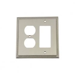 Nickel 2-Gang 1-Decorator/Rocker/1-Duplex Wall Plate (1-Pack) by Nostalgic Warehouse