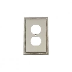 Nickel 1-Gang Duplex Outlet Wall Plate (1-Pack) by Nostalgic Warehouse