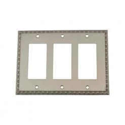 Nickel 3-Gang Decorator/Rocker Wall Plate (1-Pack) by Nostalgic Warehouse