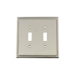 Nickel 2-Gang Toggle Wall Plate (1-Pack) by Nostalgic Warehouse