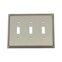 Nickel 3-Gang 3-Toggle Wall Plate (1-Pack) by Nostalgic Warehouse