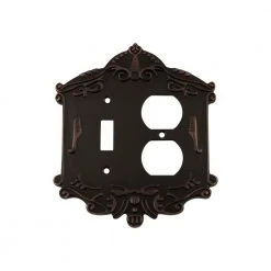 Bronze 2-Gang 1-Toggle/1-Duplex Wall Plate (1-Pack) by Nostalgic Warehouse