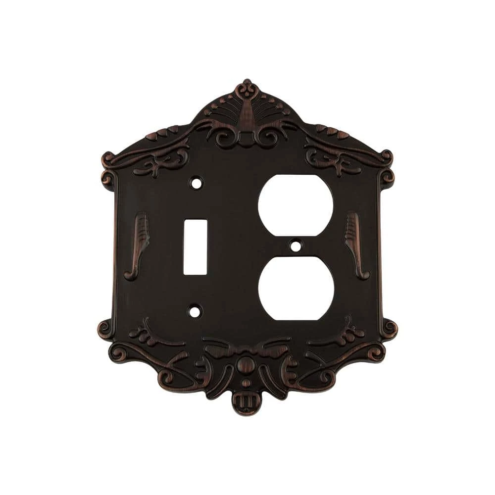 Bronze 2-Gang 1-Toggle/1-Duplex Wall Plate (1-Pack) by Nostalgic Warehouse 1 Bronze 2-Gang 1-Toggle/1-Duplex Wall Plate (1-Pack) by Nostalgic Warehouse