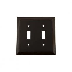 Bronze 2-Gang Toggle Wall Plate (1-Pack) by Nostalgic Warehouse