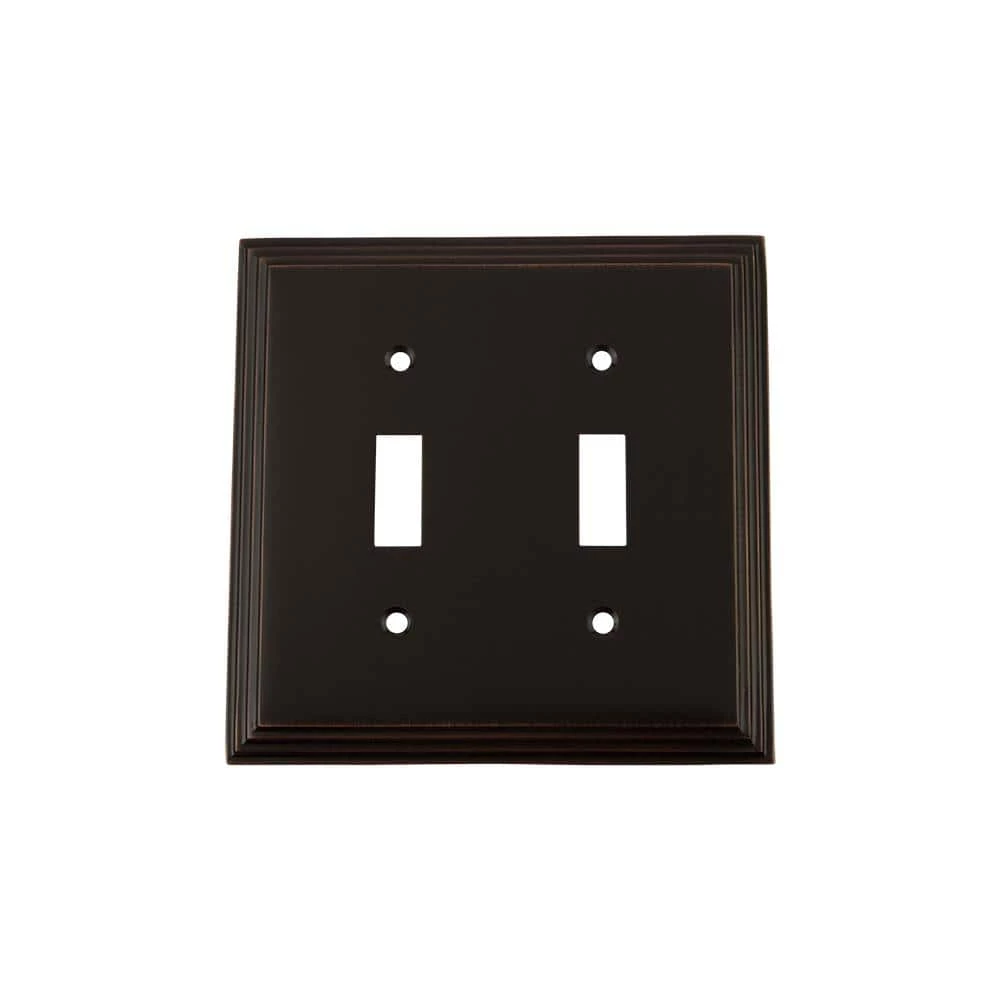 Bronze 2-Gang Toggle Wall Plate (1-Pack) by Nostalgic Warehouse 1 Bronze 2-Gang Toggle Wall Plate (1-Pack) by Nostalgic Warehouse