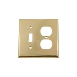 Brass 2-Gang 1-Toggle/1-Duplex Wall Plate (1-Pack) by Nostalgic Warehouse