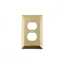 Brass 1-Gang Duplex Outlet Wall Plate (1-Pack) by Nostalgic Warehouse