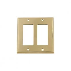 Brass 2-Gang Decorator/Rocker Wall Plate (1-Pack) by Nostalgic Warehouse