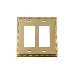 Brass 2-Gang Decorator/Rocker Wall Plate (1-Pack) by Nostalgic Warehouse