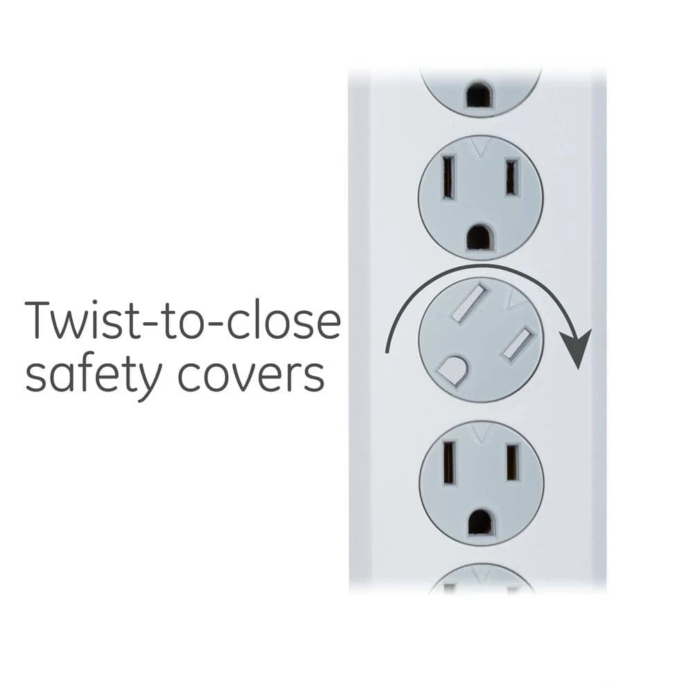 10 ft. 16/3 6-Outlet 800J Surge Protector Power Strip Extension Cord, White 5 10 ft. 16/3 6-Outlet 800J Surge Protector Power Strip Extension Cord, White - Image 5