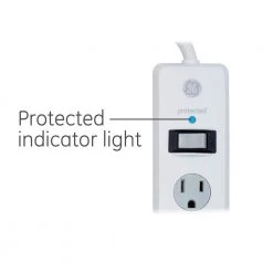 10 ft. 16/3 6-Outlet 800J Surge Protector Power Strip Extension Cord, White 12 10 ft. 16/3 6-Outlet 800J Surge Protector Power Strip Extension Cord, White -Home Electronics Shop white 10 ft cord ge surge protectors 14092 fa 1000