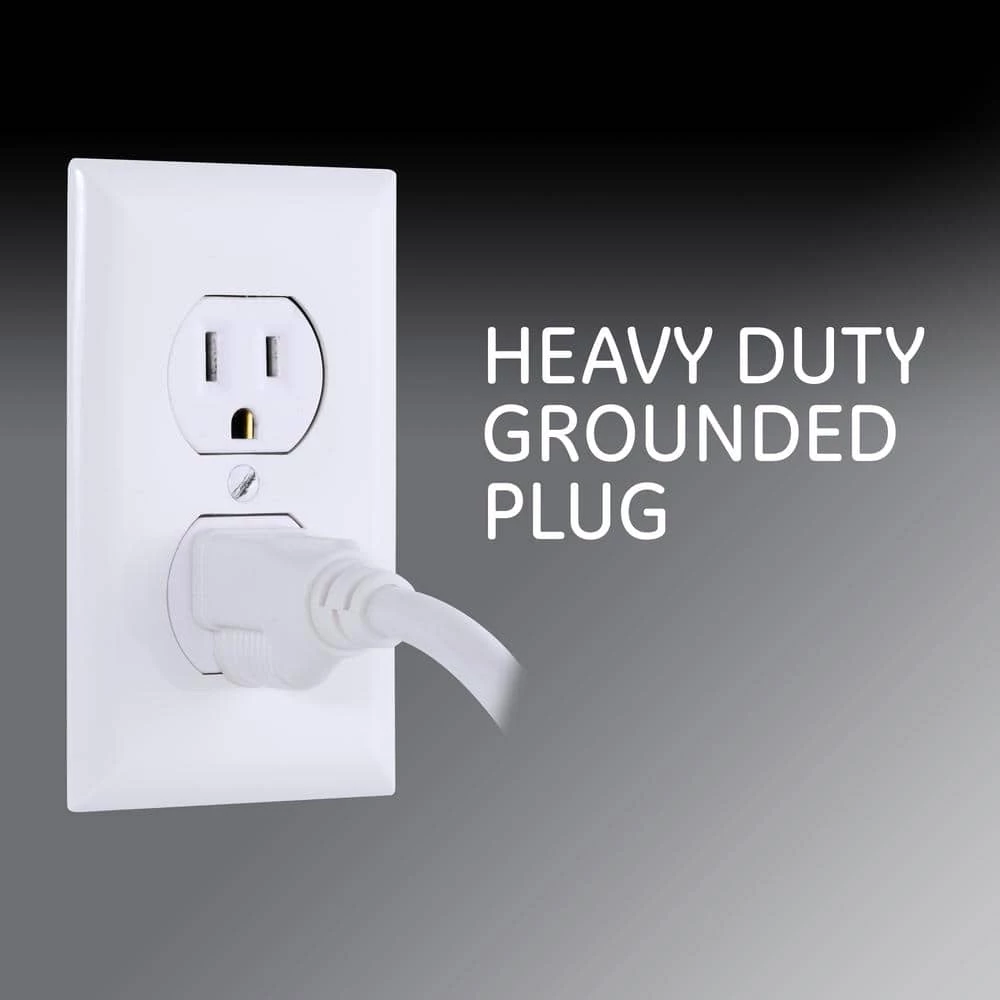 6-Outlet Grounded Power Strip with 12 ft. Long Extension Cord in White by GE 4 6-Outlet Grounded Power Strip with 12 ft. Long Extension Cord in White by GE - Image 4