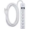 6-Outlet Grounded Power Strip with 12 ft. Long Extension Cord in White by GE