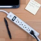 6-Outlet Grounded Power Strip with 12 ft. Long Extension Cord in White by GE 6 6-Outlet Grounded Power Strip with 12 ft. Long Extension Cord in White by GE - Image 6