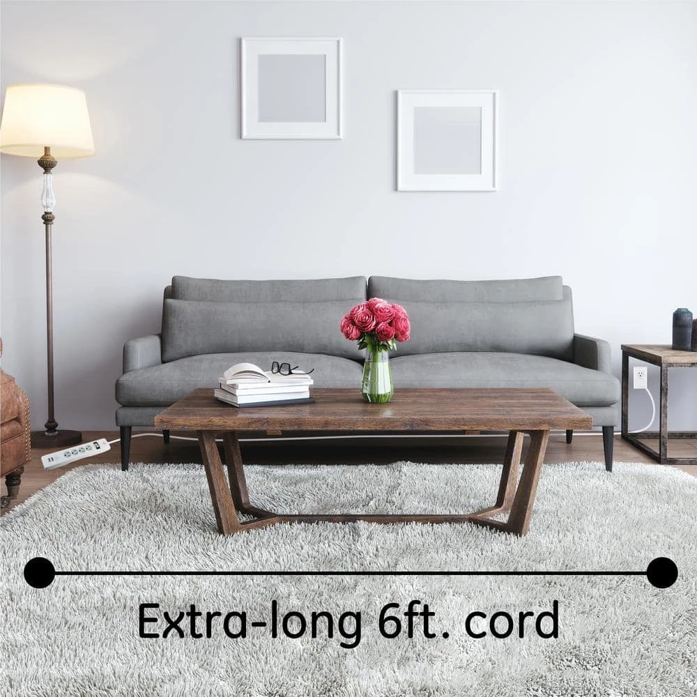 4-Outlet 2 USB Port Surge Protector with 6 ft. Cord, White 4 4-Outlet 2 USB Port Surge Protector with 6 ft. Cord, White - Image 4