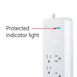 7-Outlet 1,080-Joules Surge Protector with 2-USB Ports and 15 ft. Cord, White -Home Electronics Shop white 7 outlets and 2 usb ports 15 ft cord ge tablets accessories 36362 44 1000