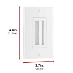 1-Gang Brush Pass-Through Wall Plate (1-Pack) - White by GE 7 1-Gang Brush Pass-Through Wall Plate (1-Pack) - White by GE -Home Electronics Shop white ge a v wall plates 35285 4f 1000