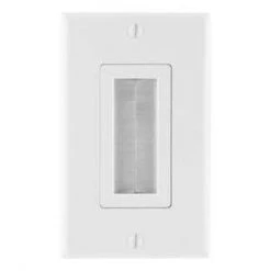 1-Gang Brush Pass-Through Wall Plate (1-Pack) - White by GE