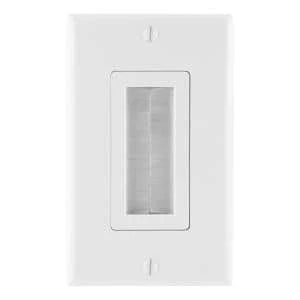 1-Gang Brush Pass-Through Wall Plate (1-Pack) - White by GE 1 1-Gang Brush Pass-Through Wall Plate (1-Pack) - White by GE