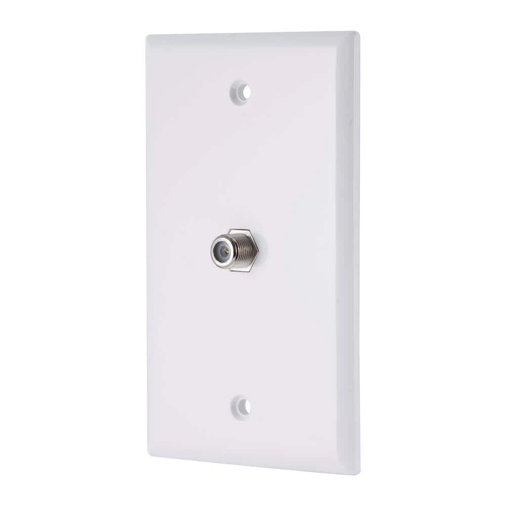 1-Gang Coaxial Wall Plate (1-Pack) - White by GE 4 1-Gang Coaxial Wall Plate (1-Pack) - White by GE - Image 4