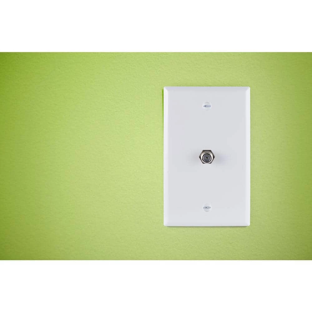 1-Gang Coaxial Wall Plate (1-Pack) - White by GE 3 1-Gang Coaxial Wall Plate (1-Pack) - White by GE - Image 3