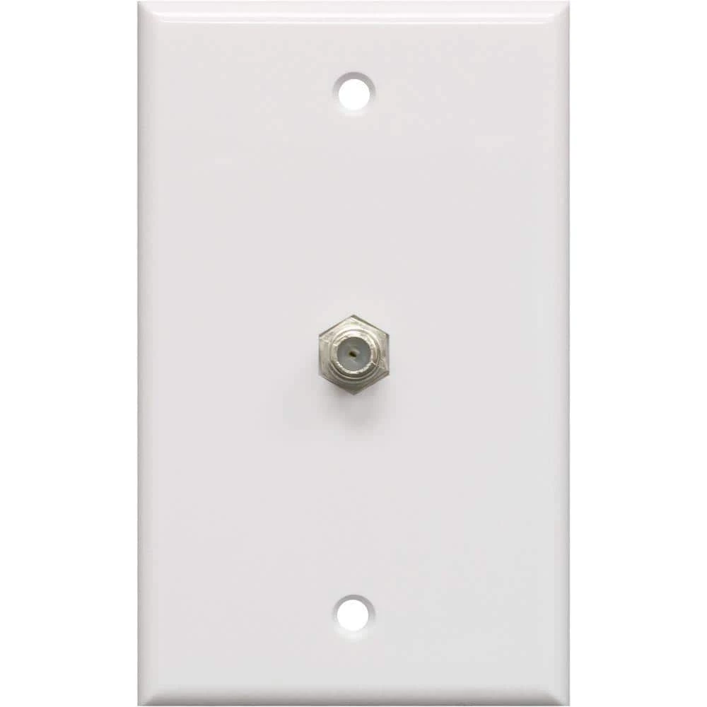 1-Gang Coaxial Wall Plate (1-Pack) - White by GE 1 1-Gang Coaxial Wall Plate (1-Pack) - White by GE