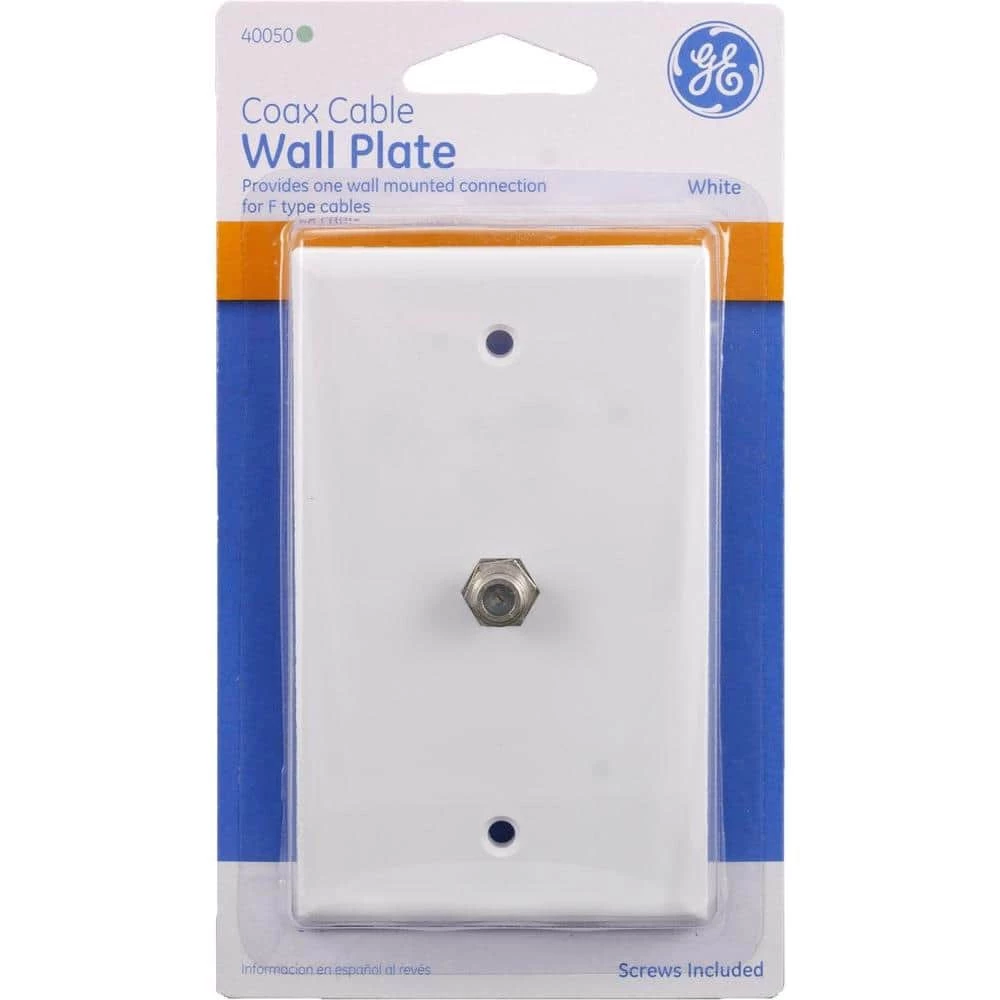 1-Gang Coaxial Wall Plate (1-Pack) - White by GE 2 1-Gang Coaxial Wall Plate (1-Pack) - White by GE - Image 2