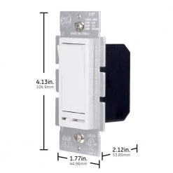 Single Pole Rocker Dimmer with Slide, White by GE -Home Electronics Shop white ge dimmers 10464 1f 1000